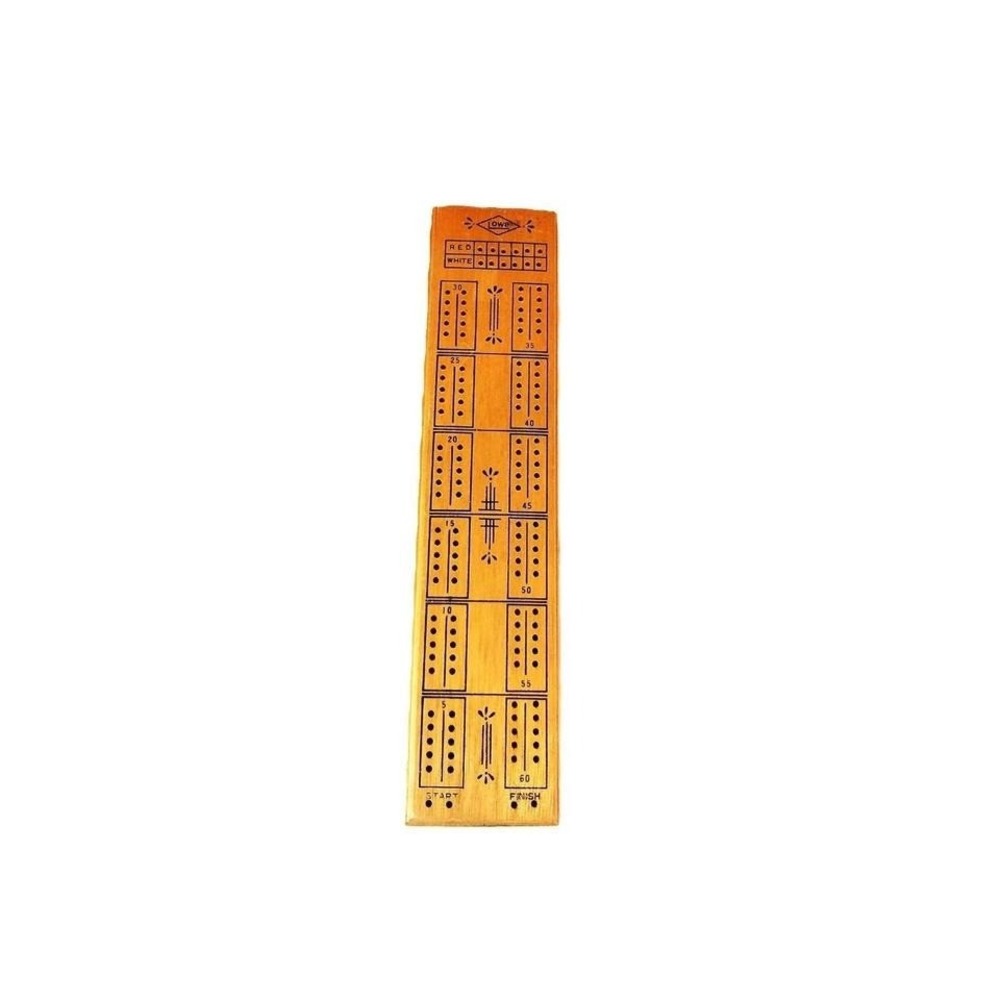 Wooden cribbage board, including 6‎ pegs